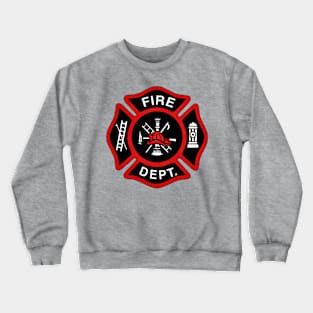 Red Fire Department Badge Crewneck Sweatshirt